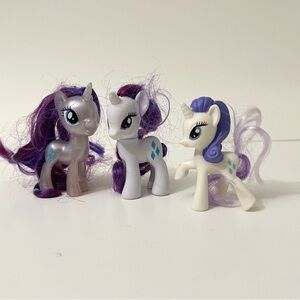 Lot of 3 My Little Pony Rarity Figures Toys